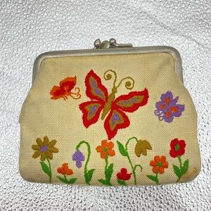 Vintage Clutch Bag Butterfly Embroidered Coin Purse Clutch